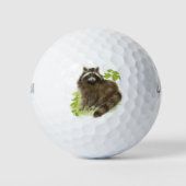 Schattigee Waterverf wasbeer Dierlijke natuur kuns Golfballen (Voorkant)