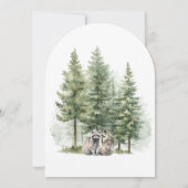 Schattigee Waterverf Wasbeer Ouders Baby shower Kaart (Achterkant)