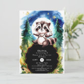 Schattigee Waterverf wasbeer Verjaardag Kaart (Staand voorkant)