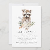 Schattigee Waterverf wasbeer winterfeestje Kaart (Voorkant)