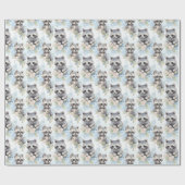 Schattigee Waterverf wasberen - Cadeaupapier (Vlak)