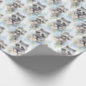 Schattigee Waterverf wasberen - Cadeaupapier (Hoek)