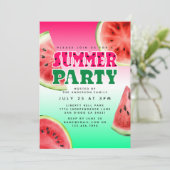 Schattigee Waterverf Watermeloen Zomerfeest Kaart (Staand voorkant)