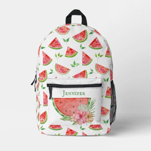Schattigee Waterverf Watermeloenen Fruit Pattern C Bedrukte Rugzak (Voorkant)