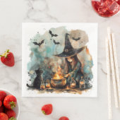 Schattigee Waterverf Whimsical Witch voor Decoupag Servet (Insitu)