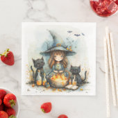 Schattigee Waterverf Whimsical Witch voor Decoupag Servet (Insitu)