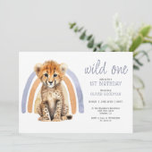 Schattigee Waterverf Wild One Boy 1st Birthday Che Kaart (Staand voorkant)