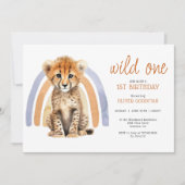 Schattigee Waterverf Wild One Boy 1st Birthday Che Kaart (Voorkant)