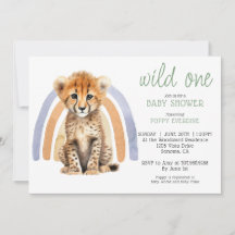 Schattigee Waterverf Wild One Cheetah Rainbow