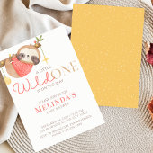 Schattigee Waterverf Wild One Sloth Baby shower Kaart