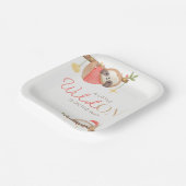 Schattigee Waterverf Wild One Sloth Baby shower Papieren Bordje (Gebogen)