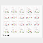 Schattigee Waterverf Wildflower Baby shower Dank u Vierkante Sticker (Vel)