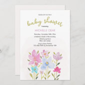 Schattigee Waterverf Wildflower Illustratie Kaart (Voorkant / Achterkant)