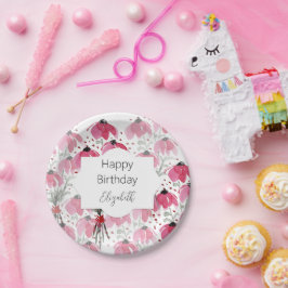 Schattigee Waterverf Wildflowers in Pink Tones Papieren Bordje