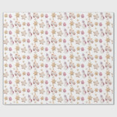 Schattigee Waterverf Winter Glowes Sneeuwman Cooki Cadeaupapier (Vlak)