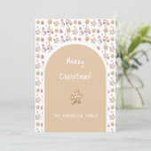 Schattigee Waterverf Winter Glowes Sneeuwman Cooki Feestdagenkaart (Staand voorkant)