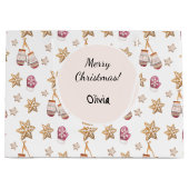 Schattigee Waterverf Winter Glowes Sneeuwman Cooki Groot Cadeauzakje (Voorkant)