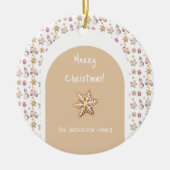 Schattigee Waterverf Winter Glowes Sneeuwman Cooki Keramisch Ornament (Voorkant)