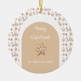 Schattigee Waterverf Winter Glowes Sneeuwman Cooki Keramisch Ornament