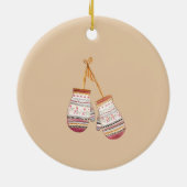 Schattigee Waterverf Winter Glowes Sneeuwman Cooki Keramisch Ornament (Achterkant)