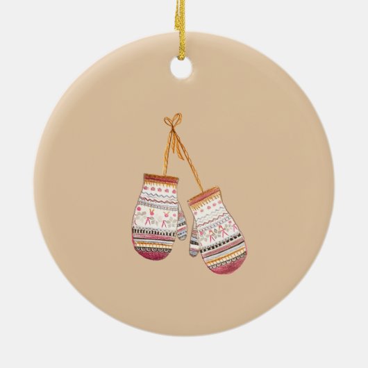 Schattigee Waterverf Winter Glowes Sneeuwman Cooki Keramisch Ornament (Achterkant)