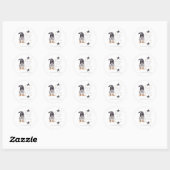 Schattigee Waterverf Winter Gnome Kerst Ronde Sticker (Vel)