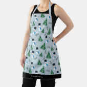 Schattigee Waterverf Winter Sneeuwpatroon Aangepas Schort (Insitu)