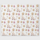 Schattigee Waterverf Winter Snowman Cookies Cadeaupapier (Vlak)