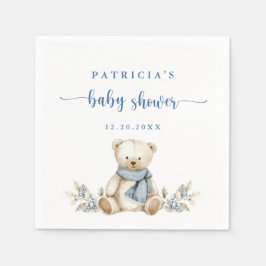 Schattigee Waterverf Winter Teddy Bear Baby shower Servet