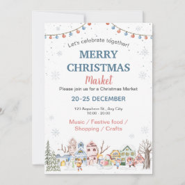 Schattigee Waterverf Winter Vakantie Kerstmarkt Kaart