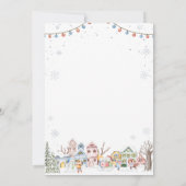 Schattigee Waterverf Winter Vakantie Kerstmarkt Kaart (Achterkant)