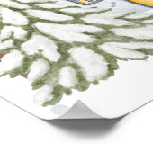 Schattigee Waterverf Winter Vakantie Kerstmarkt Poster (Hoek)