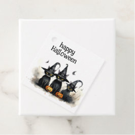 Schattigee Waterverf Witchy Cats Pompoenen Hallowe Bedankjes Labels