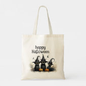Schattigee Waterverf Witchy Cats Pompoenen Tote Bag (Achterkant)