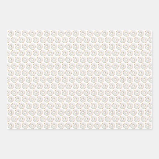 Schattigee Waterverf Witte Sprinkle Donuts Pattern Inpakpapier Vel (Voorkant 2)