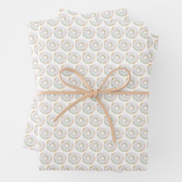 Schattigee Waterverf Witte Sprinkle Donuts Pattern Inpakpapier Vel