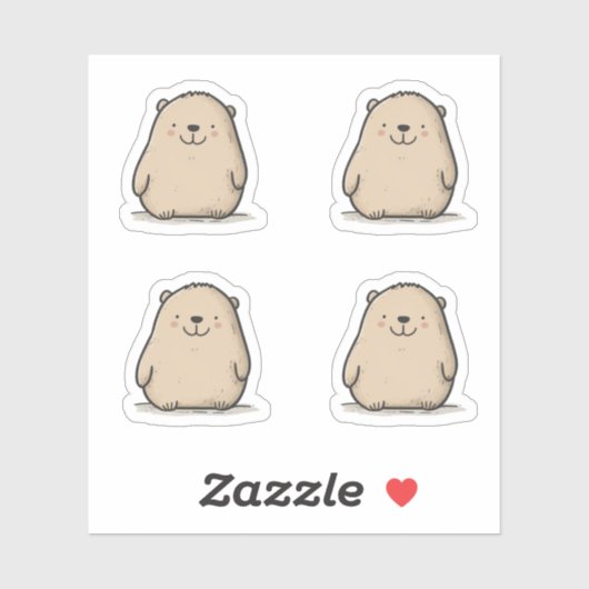 Schattigee Waterverf wombat Sticker (Vel)