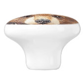 Schattigee Waterverf Woodland Animal Beer Nursery Keramische Knop (Zijkant)