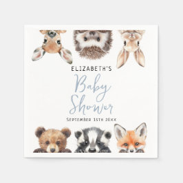 Schattigee Waterverf Woodland Animals Boy Baby sho Servet