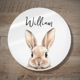 Schattigee Waterverf Woodland Bunny Nursery Room Keramische Knop