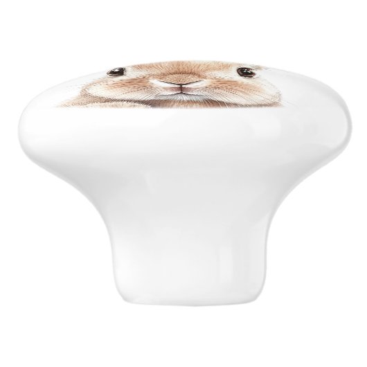 Schattigee Waterverf Woodland Bunny Nursery Room Keramische Knop (Zijkant)
