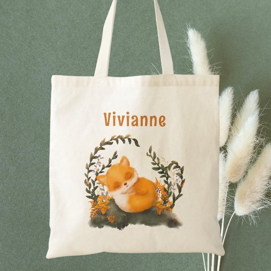 Schattigee Waterverf Woodland Fox Kinderen Tote Bag