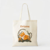 Schattigee Waterverf Woodland Fox Kinderen Tote Bag (Voorkant)