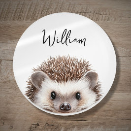 Schattigee Waterverf Woodland Hedgehog Nursery Roo Keramische Knop