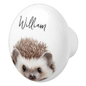 Schattigee Waterverf Woodland Hedgehog Nursery Roo Keramische Knop (Rechts)