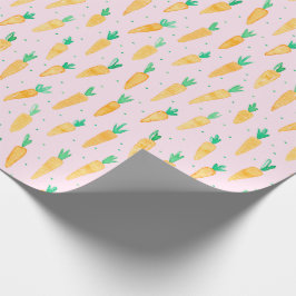 Schattigee Waterverf Wortelen roze Cadeaupapier