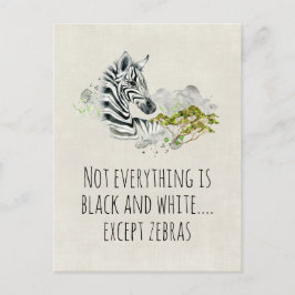Schattigee Waterverf Zebra met grappig Gezegde Briefkaart