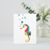 Schattigee Waterverf ZEE PAARD zeepaardje Ocean An Briefkaart (Staand voorkant)
