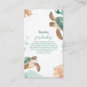 Schattigee Waterverf Zee Schildpad Boeken voor Bab Informatiekaartje (Voorkant)