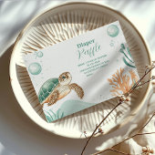 Schattigee Waterverf Zee Schildpad Diapper Raffle Informatiekaartje